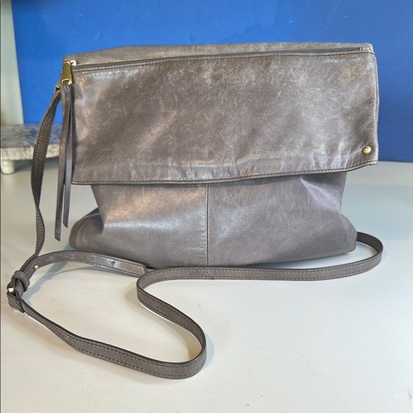 hobo international Handbags - HOBO INTERNATIONAL GRAY LEATHER CROSSBODY ADJUSTABLE STRAP BAG
